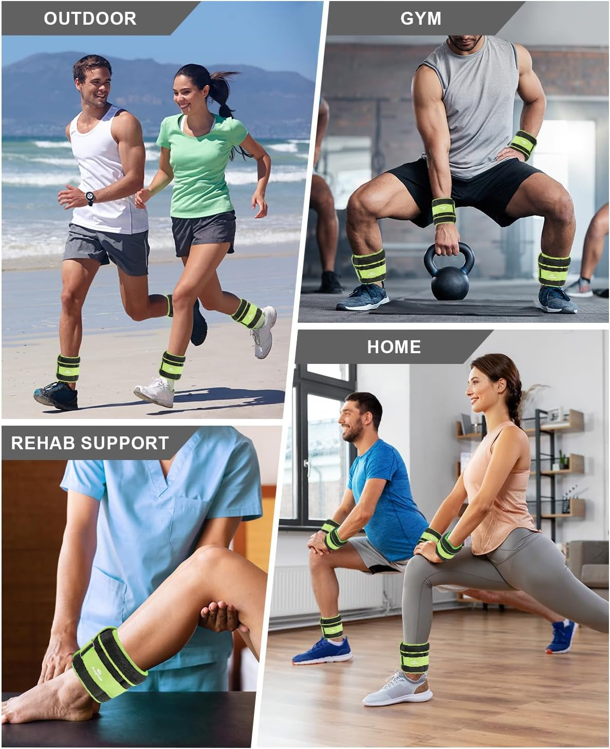 Versatile Adjustable Ankle Weights (1-20 LBS) - Perfect for Jogging, Gymnastics, Aerobics & Physical Therapy with Removable Weights