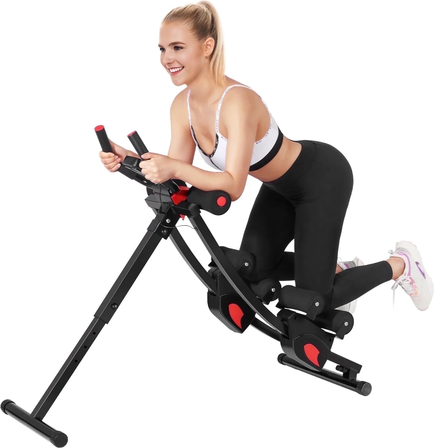Premium Adjustable Ab Machine for Home Gym - 4 Resistance Levels, Height Adjustable, Foldable Design, 440Lbs Capacity