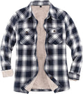 Cozy Women's Sherpa Lined Flannel Jacket with Hand Pockets - Stylish Plaid Button Down Fuzzy Shirt Jacket