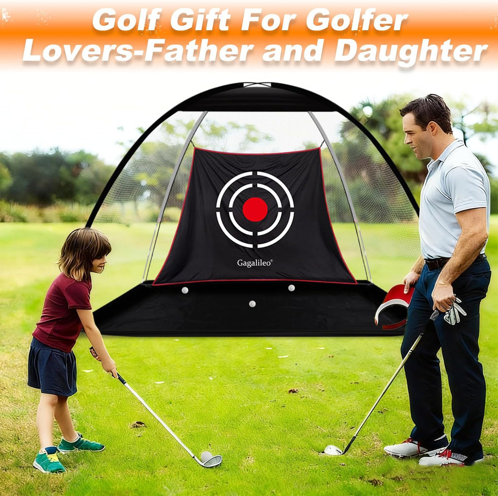 Backyard Golf Net – Perfect Practice for Real Golf Ball Hitting with Turf Mat Target - Ideal Gift for Golfers, Dads, and Husbands!