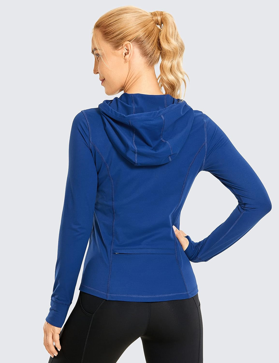 Women's Full Zip Brushed Hoodie Jacket - Stylish Sportswear for Active Workout & Running with Convenient Zip Pockets