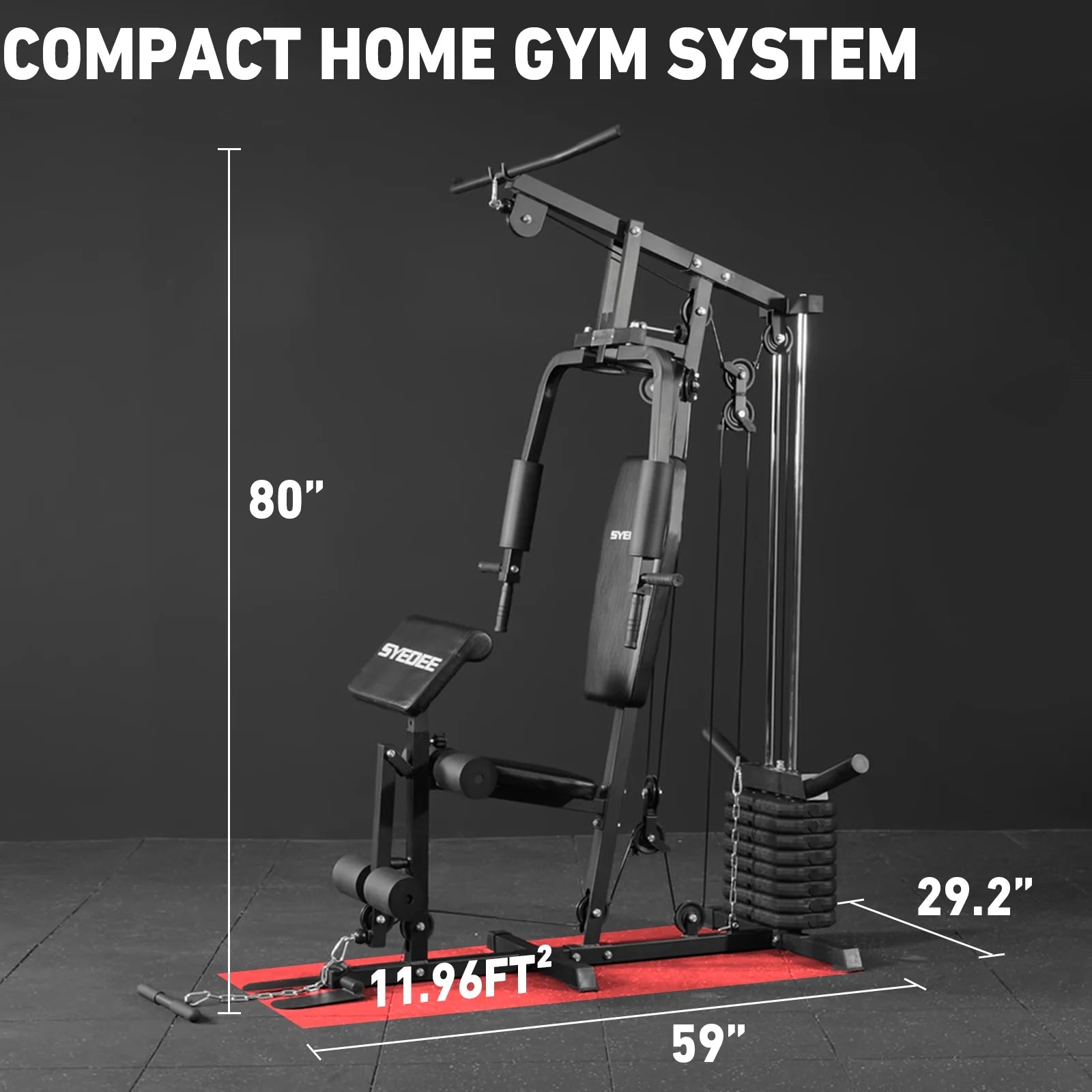 Maximize Your Workout: All-in-One Home Gym System with 105LBS Weight Stack for Total Body Strength Training