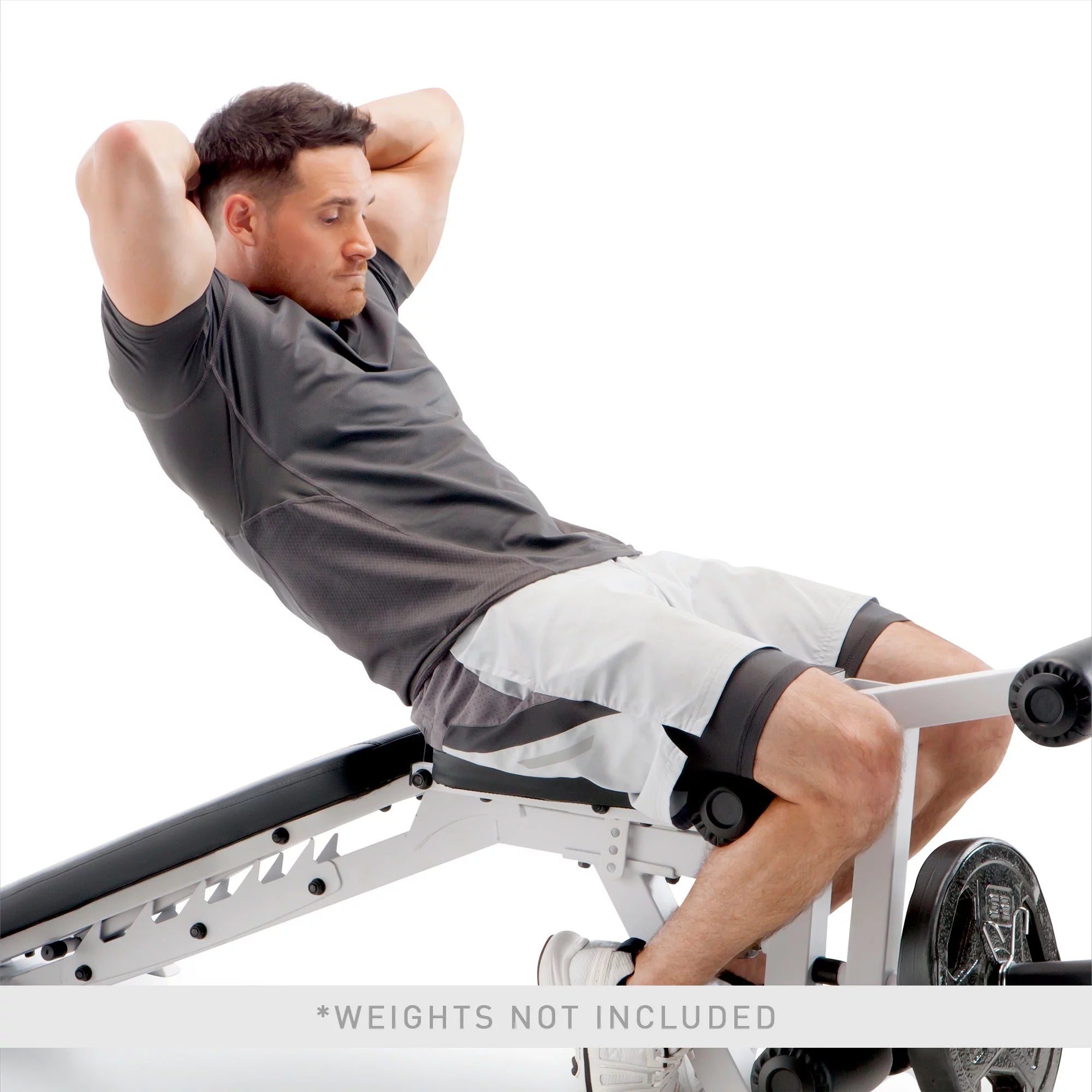 Versatile Foldable Weight Bench with Adjustable Leg Extension - Sleek White/Black Design