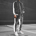2023 Men's Velour Tracksuit - Stylish & Warm 2-Piece Full Zip Jacket & Sweatpants Set for Fitness and Sports