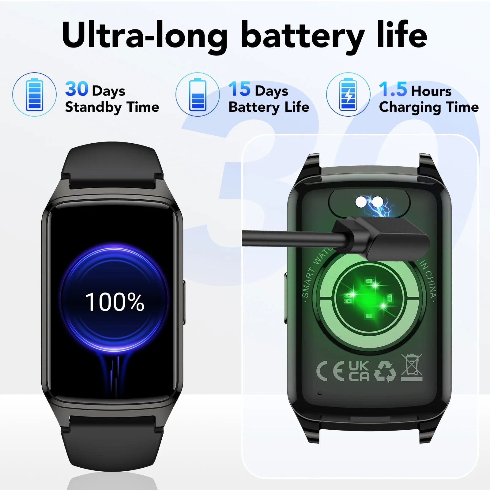 Premium Fitness Tracker Smart Watch for Men & Women – Answer Calls, 100+ Sports Modes, Step & Calorie Counter, IP68 Waterproof, Compatible with Android & iPhone, Sleek Black Design