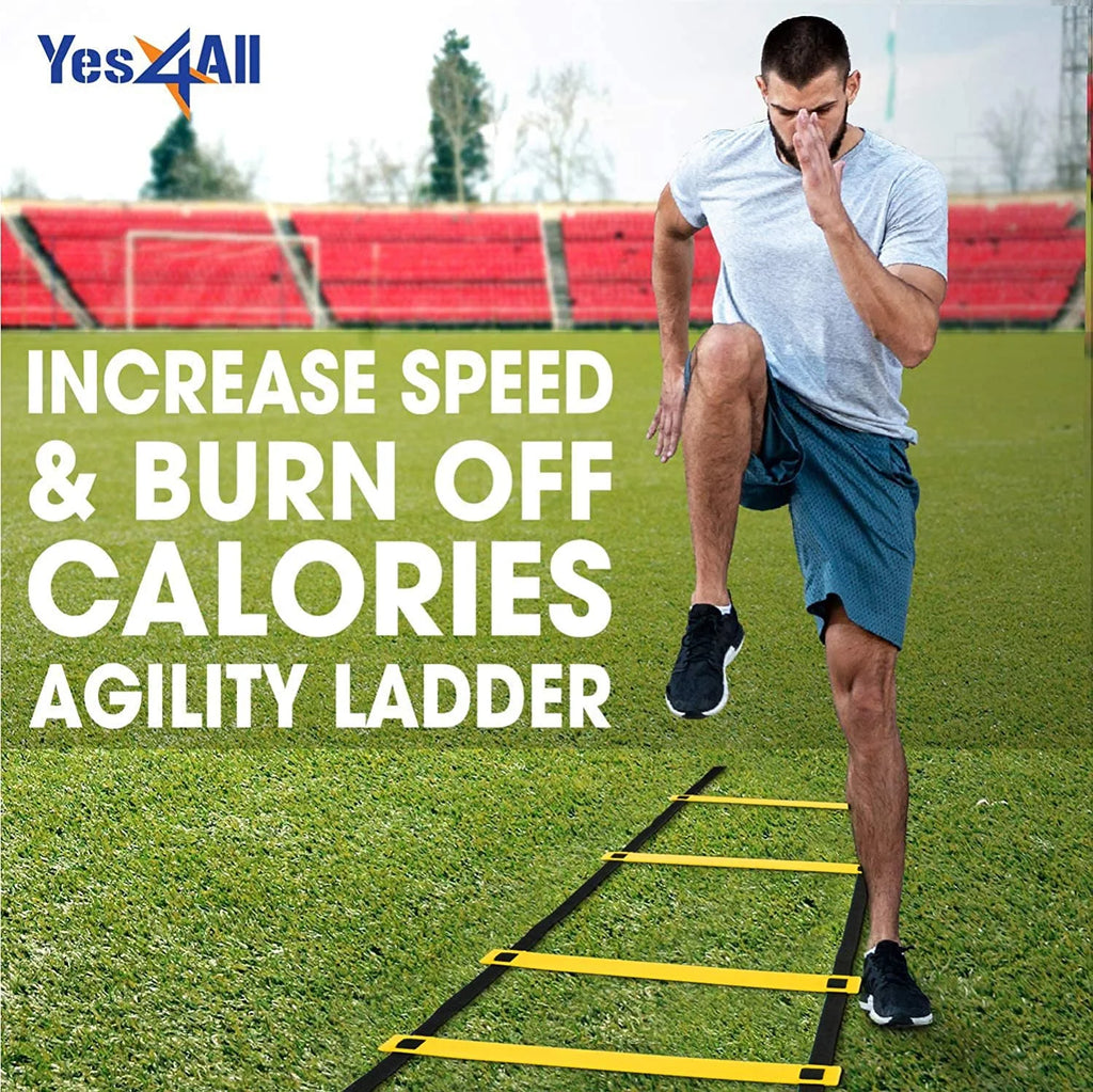 Enhance Your Performance with the 8-Rung Speed and Agility Training Ladder - Portable with Carry Bag (Yellow)