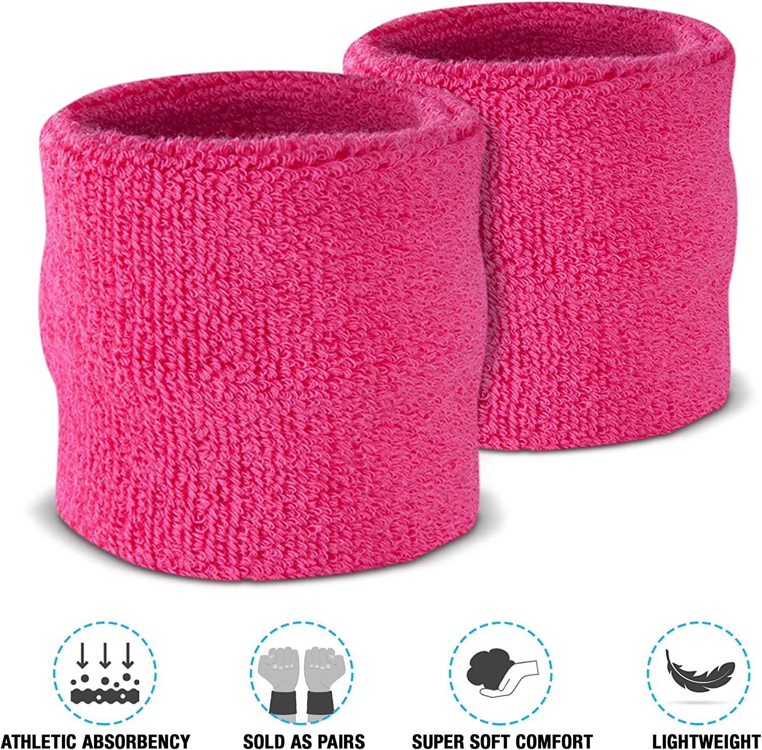 Moisture-Wicking Sweatbands Set - 2 Wristbands & 1 Headband for Basketball, Tennis, Yoga, and Gym – Breathable Terry Cloth for Comfort and Style