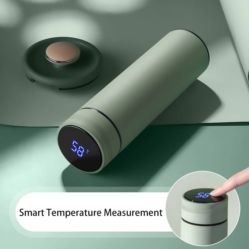 500Ml Smart Stainless Steel Thermos with Temperature Display - Leakproof Vacuum Flask, Perfect for Coffee, Milk, and Gifts!