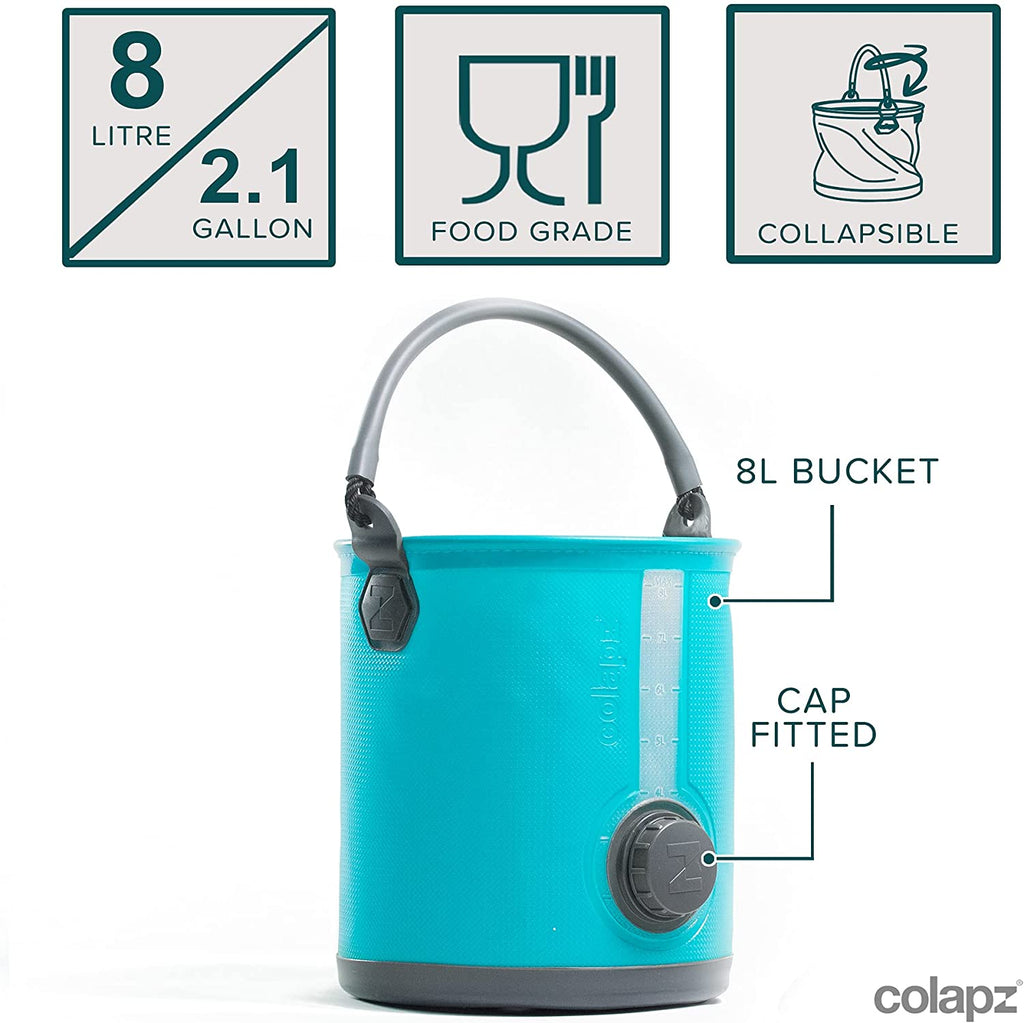 Collapsible 2-Gallon Camping Water Container with Spigot - Ultimate Portable Jug & Bucket for Outdoor Adventures!