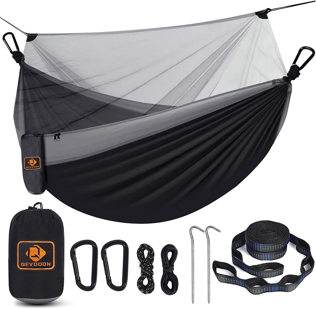 Experience Ultimate Relaxation Outdoors: Lightweight Camping Hammock with Insect Net, Tree Straps & Durable Carabiners for Hiking, Backpacking, and Beach Fun!