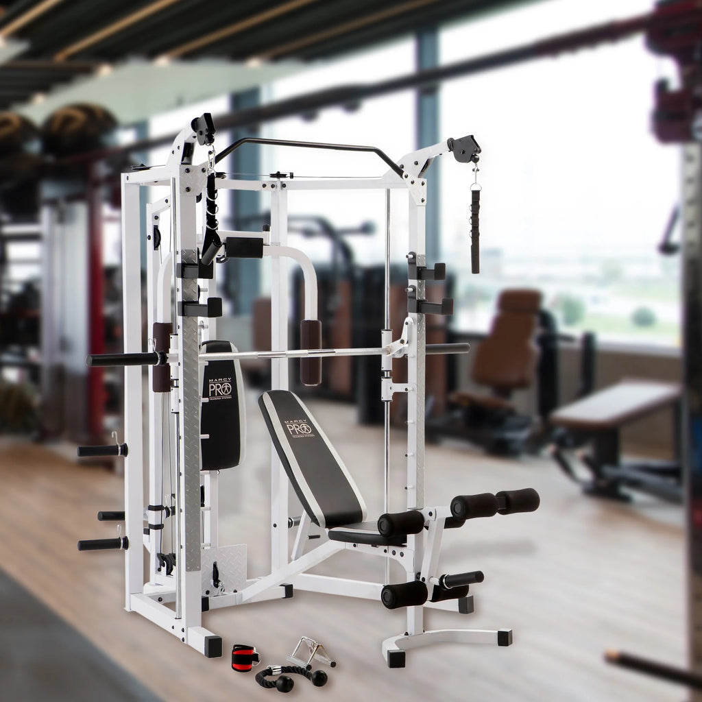 All-in-One Home Gym Workout Equipment - Full Body Fitness Solution in White