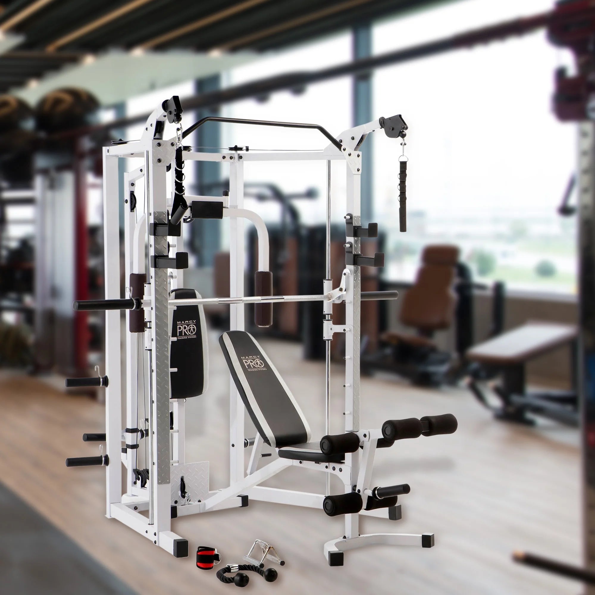 All-in-One Home Gym Workout Equipment - Full Body Fitness Solution in White