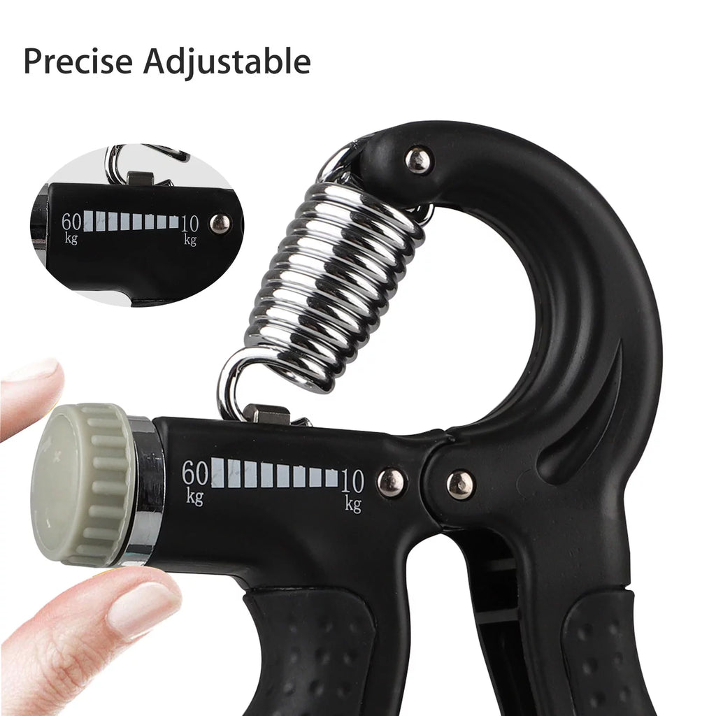 Adjustable Hand Grip Strengthener - Build Powerful Forearms & Fingers with 22-132Lbs Resistance Squeezer, Black