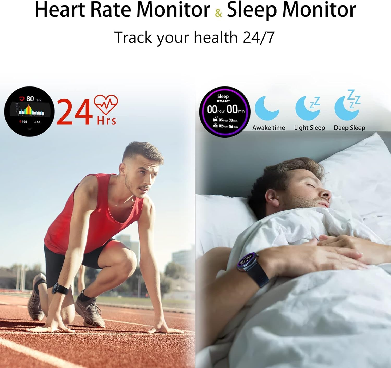 Stylish Men's Smart Watch - Waterproof Fitness Tracker with Heart Rate Monitor, Long Battery Life & Message Alerts - Compatible with Android & iOS (Black)