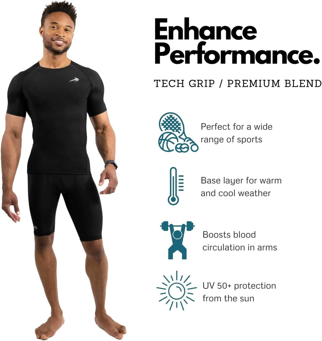 Men's High-Performance Compression Shirt - Ultimate Base Layer for Workouts and Running