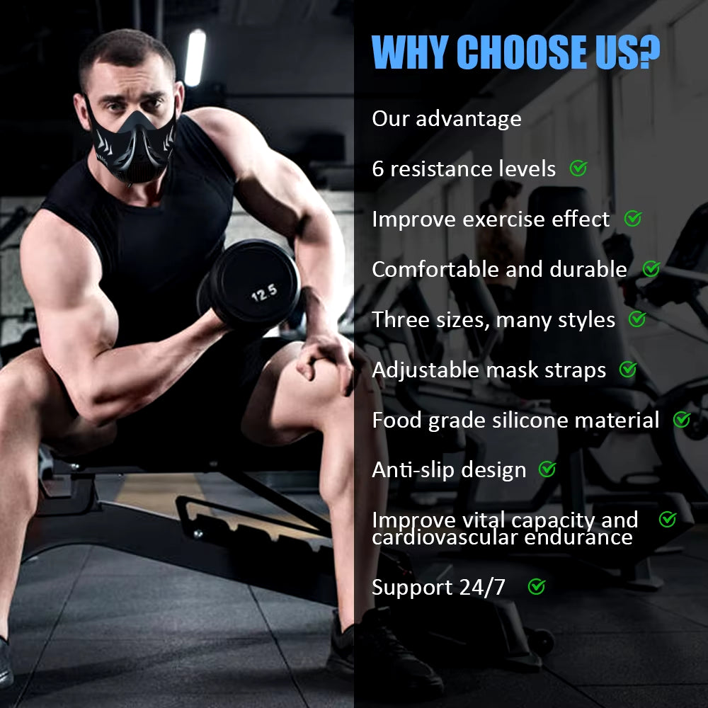 MMA Cardio Workout Mask - Elevate Your Endurance with Resistance for High-Altitude Training & Fitness