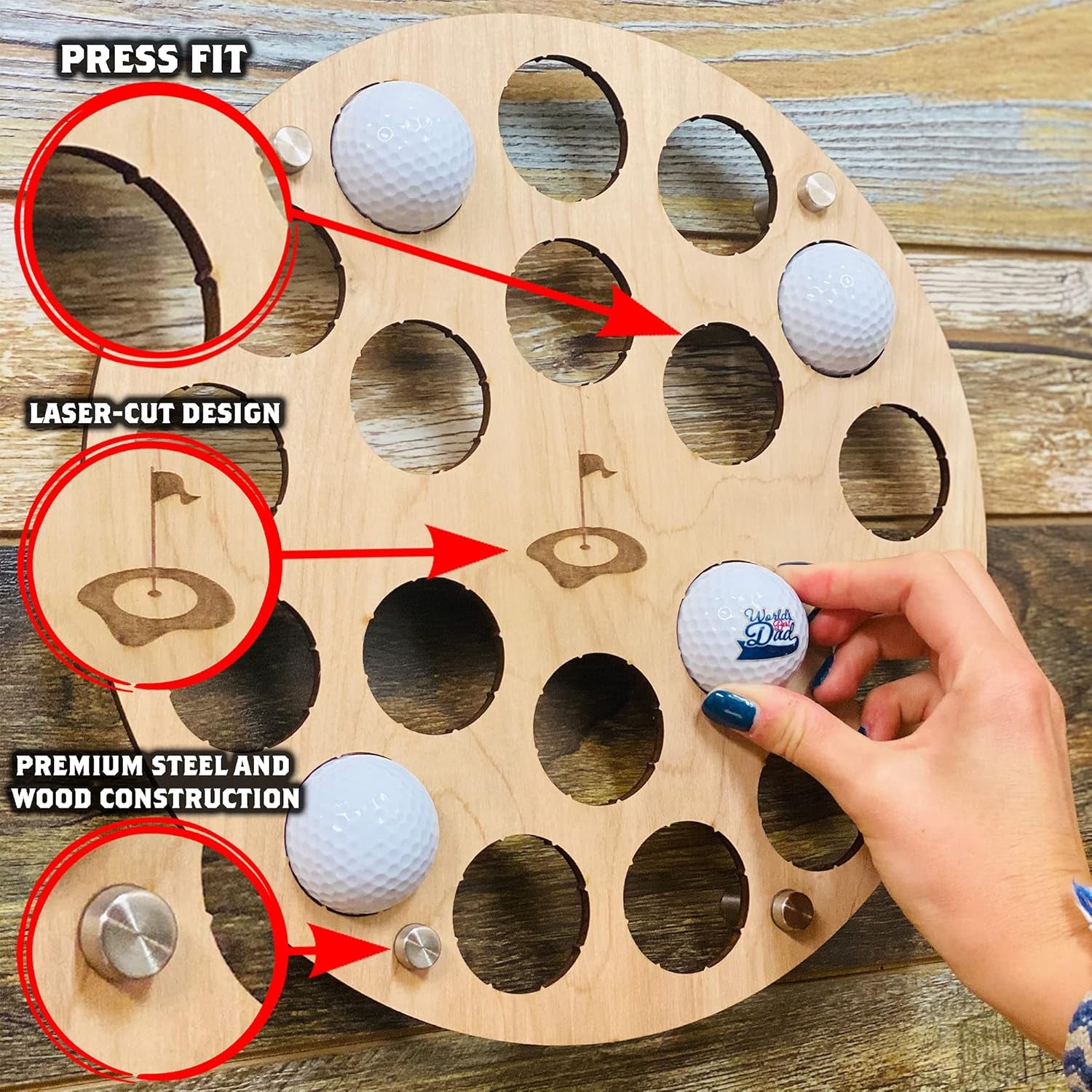 Elegant Wall-Mount Golf Ball Display Case – Holds 19 Balls, Perfect for Collectors and Decorators