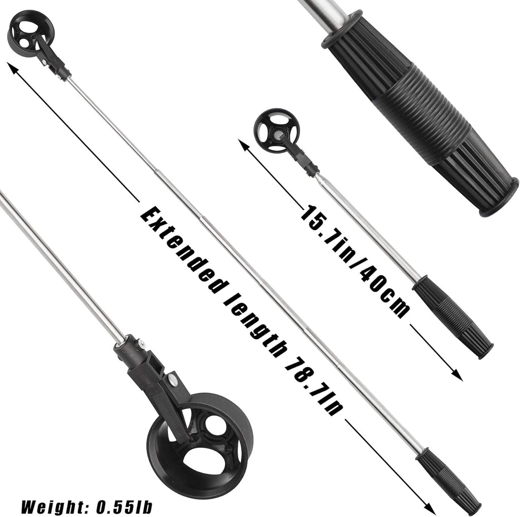 Telescopic Golf Ball Retriever with 2 Grabbers - Stainless Steel, Lightweight & Portable Golf Accessory for Water Recovery, Perfect for Men
