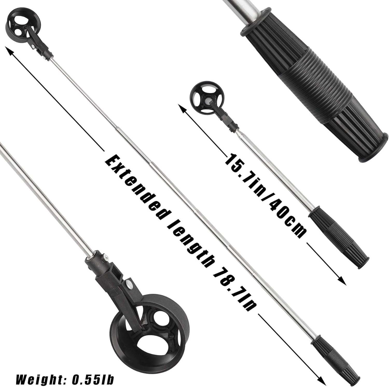 Telescopic Golf Ball Retriever with 2 Grabbers - Stainless Steel, Lightweight & Portable Golf Accessory for Water Recovery, Perfect for Men