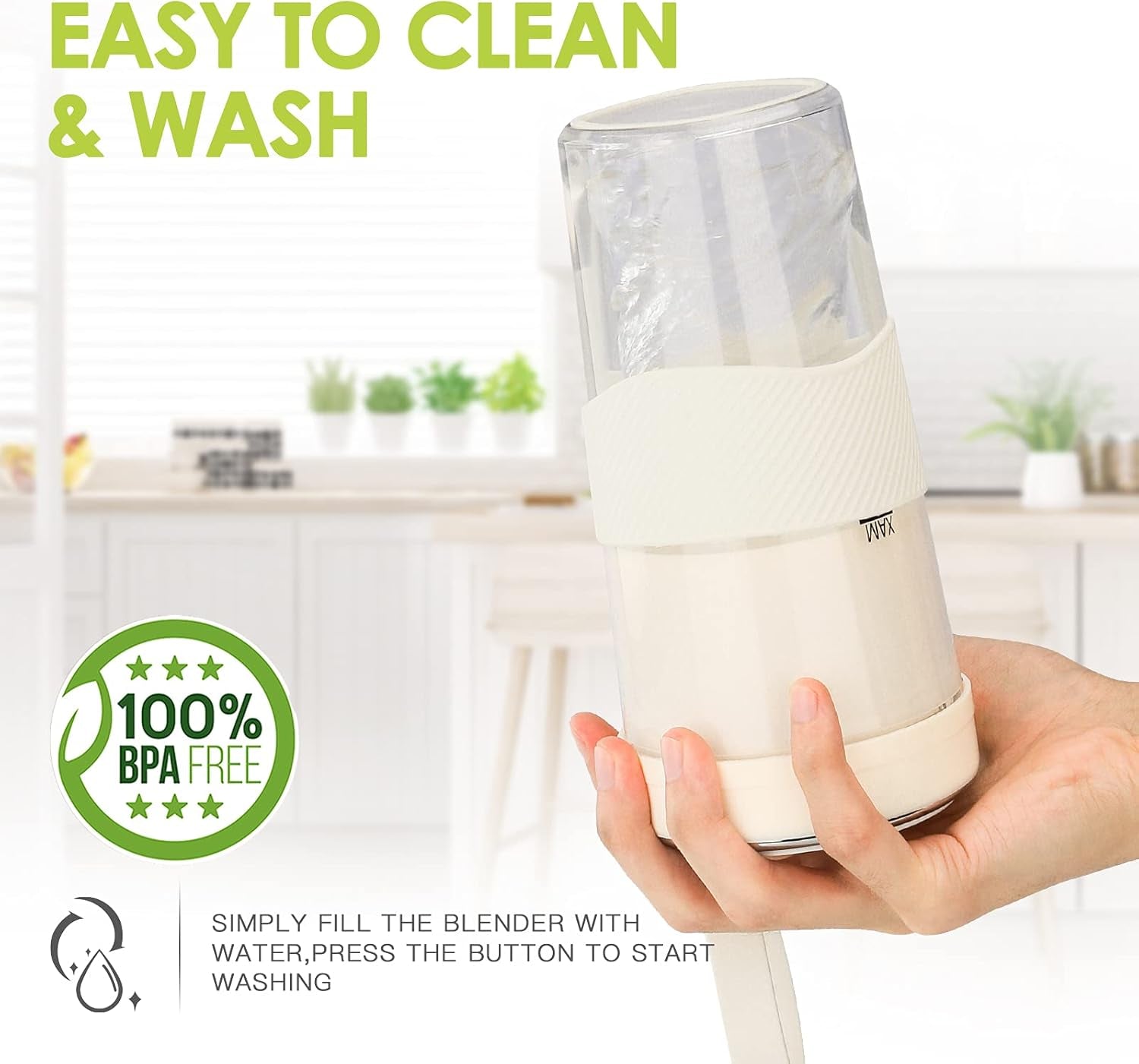 Portable Blender,  Personal Size Blender for Smoothies, Juice and Shakes, 12Oz USB Rechargeable Juice Blender Bottles