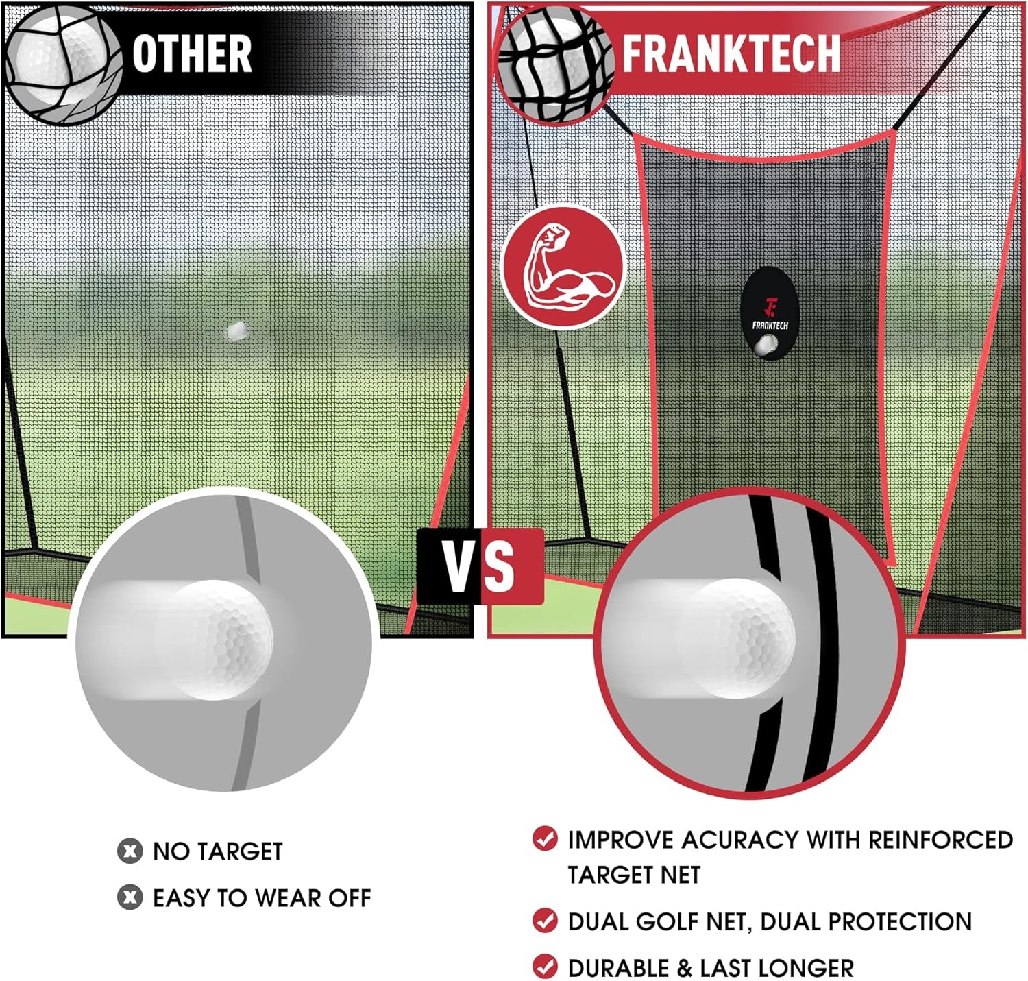Ultimate Heavy Duty Golf Practice Net with Chipping Target - Perfect for Indoor & Outdoor Use, Includes Carry Bag & Golf Balls