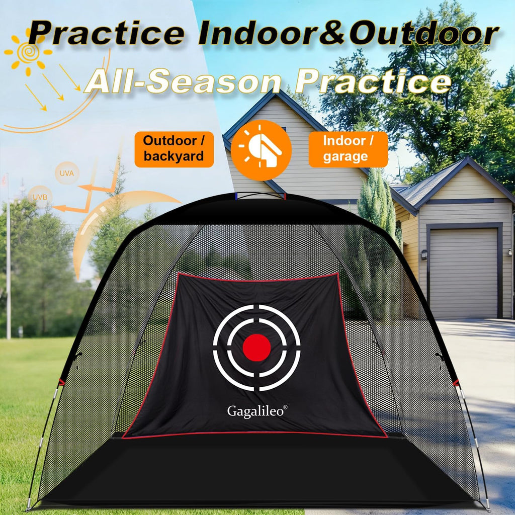 Ultimate 12x7ft Golf Net for Backyard Practice - Perfect for Real Ball Hitting, Chipping & Swing Training - Ideal Gift for Golfers, Dads & Husbands!
