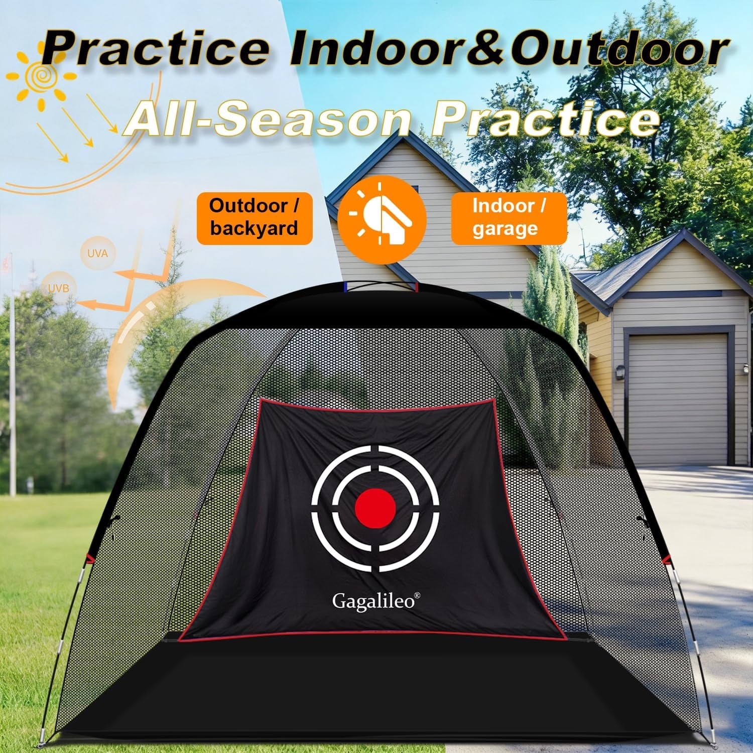 Ultimate 12x7ft Golf Net for Backyard Practice - Perfect for Real Ball Hitting, Chipping & Swing Training - Ideal Gift for Golfers, Dads & Husbands!