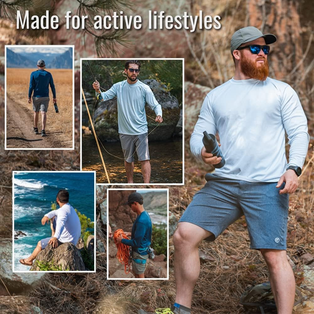 Men's Outdoor UPF 50+ Long Sleeve UV Protection T-Shirt - Ideal for Fishing, Running, Hiking & Swimming