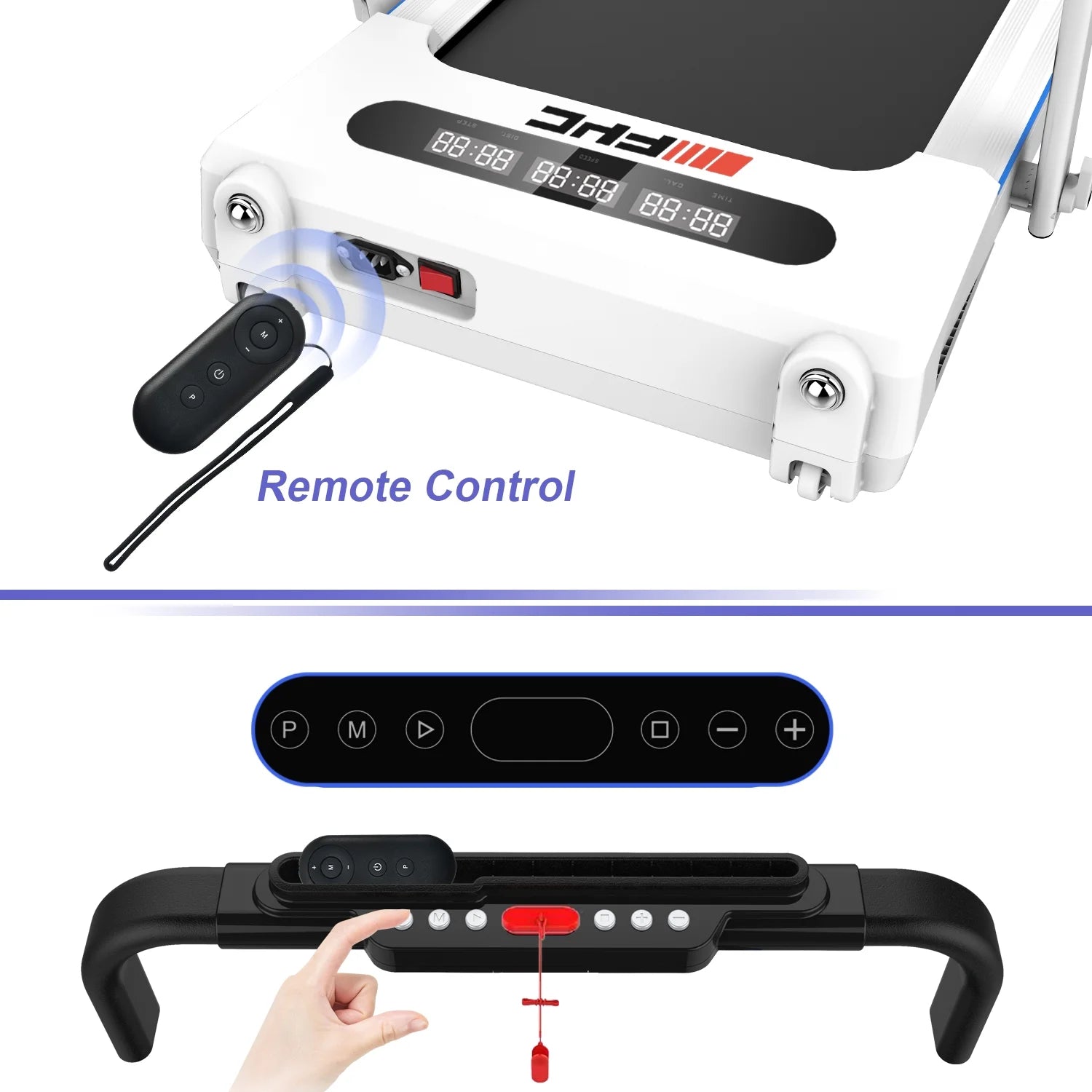 Compact 2.5HP Under Desk Folding Treadmill for Home Office – 2-in-1 Electric Walking & Running Machine with Remote Control & LED Display (White)