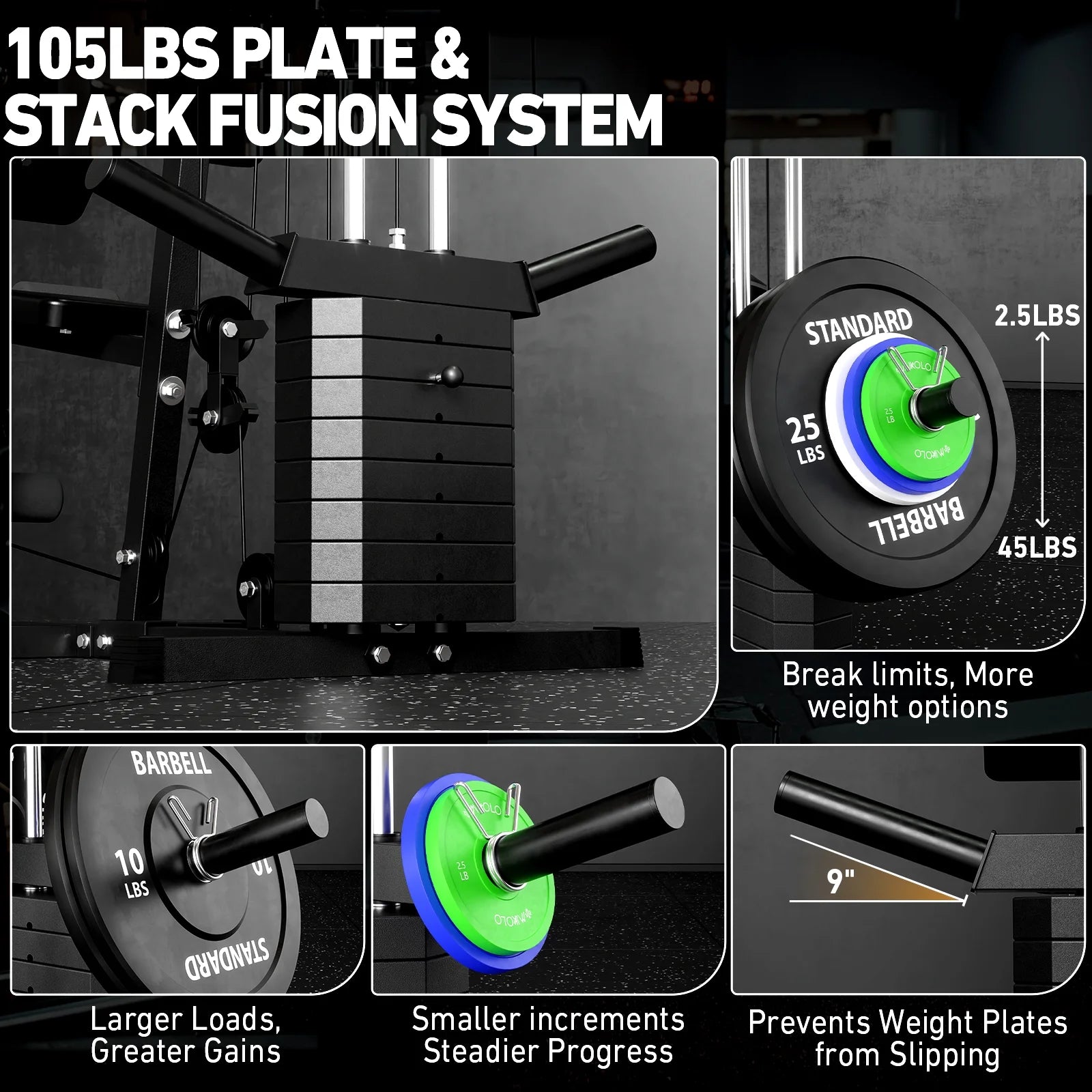 Maximize Your Workout: All-in-One Home Gym System with 105LBS Weight Stack for Total Body Strength Training