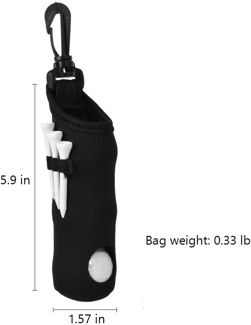 Lightweight 2 Pack Golf Ball Carry Bag & Tee Holder - Portable Storage for 3 Golf Balls & 3 Tees