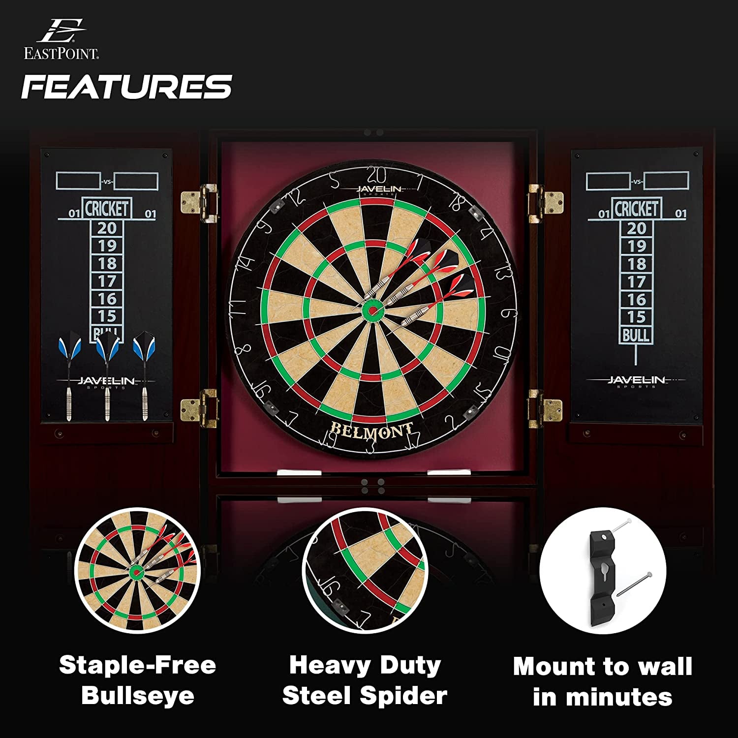 Premium Belmont Bristle Dartboard & Elegant Cabinet Set for Ultimate Gaming Experience