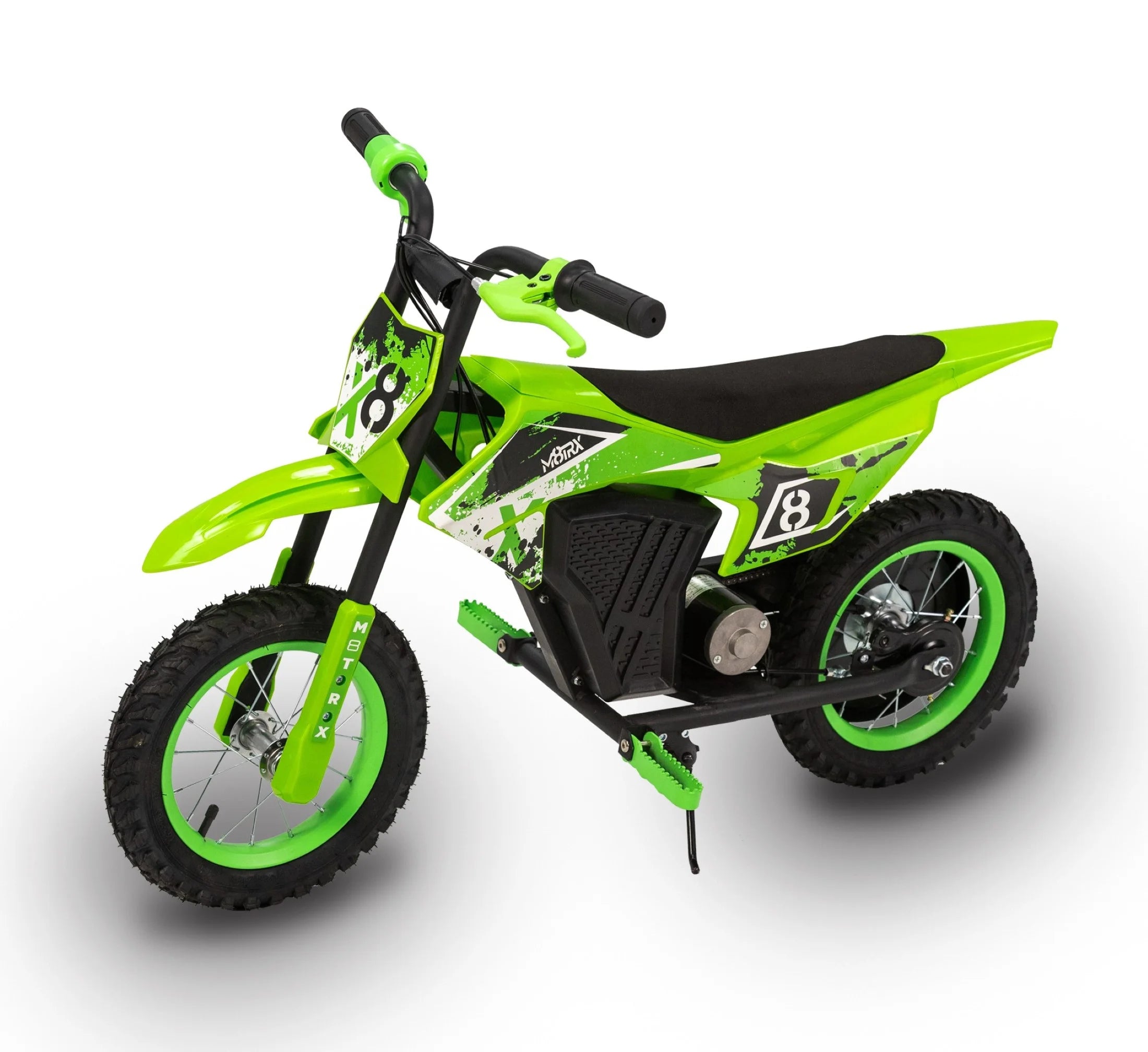 Green 12V Mini Electric Dirt Bike for Kids - Battery-Powered Ride-On Motorcycle for Ages 5+