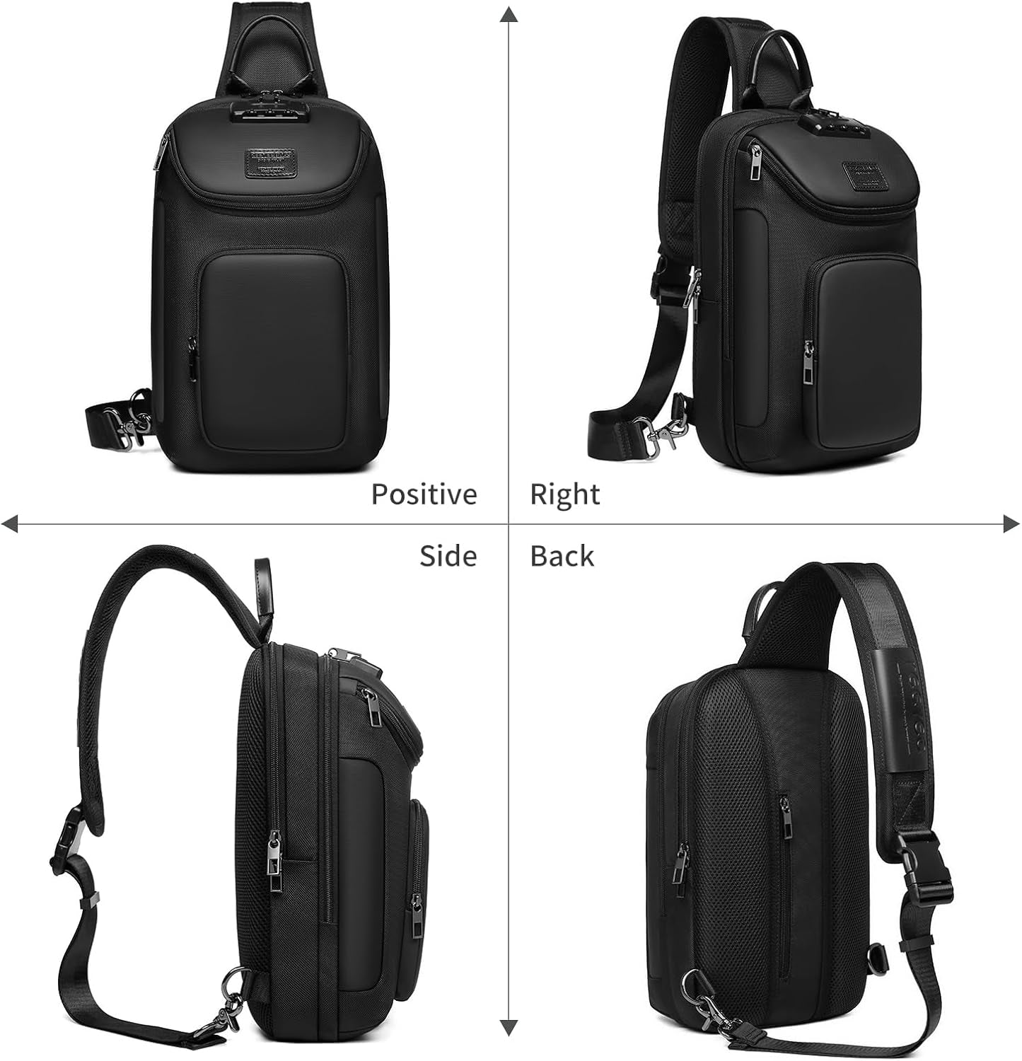 Umydeal Gray Sling Backpack - Stylish Crossbody Rucksack for Men, Perfect for Casual Outings