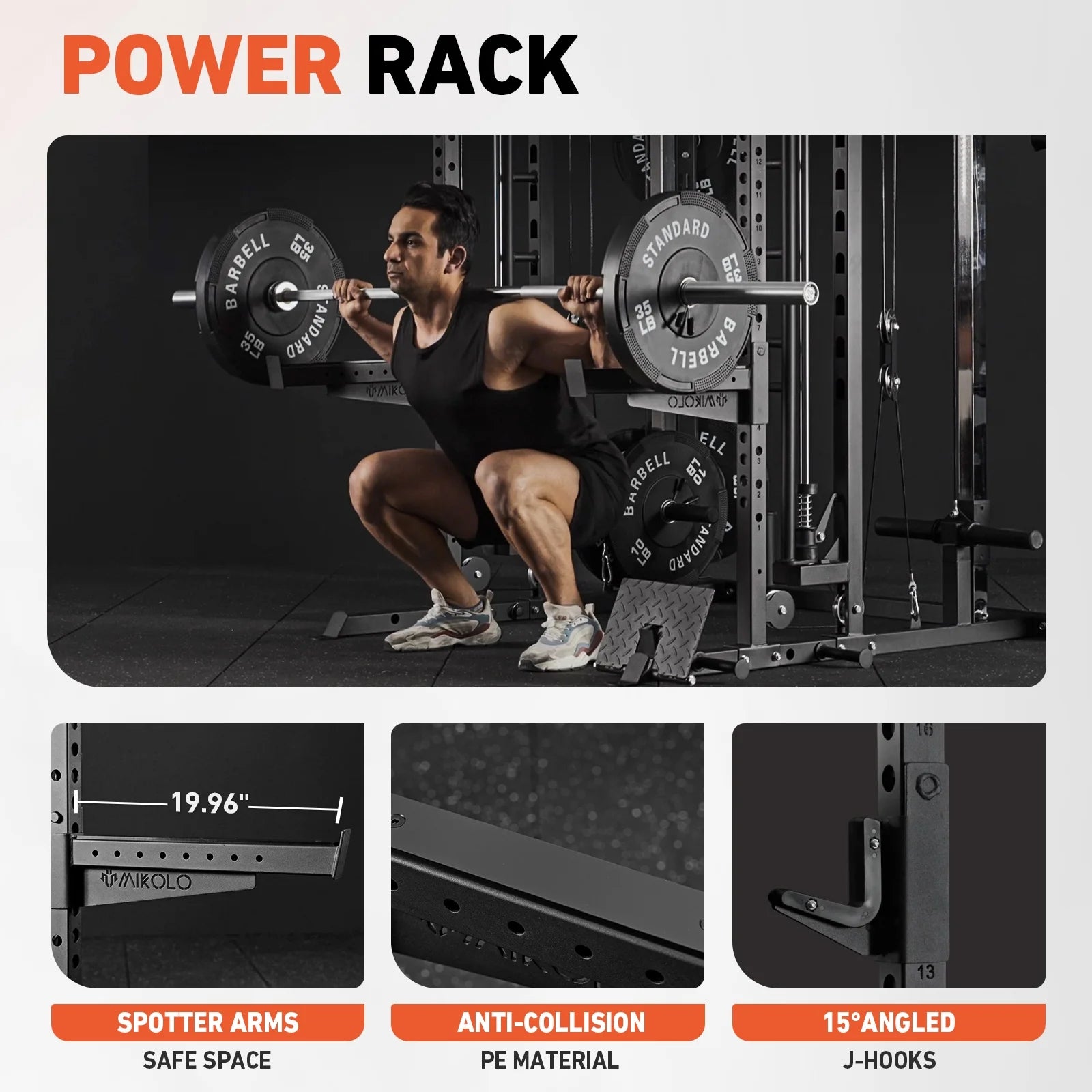 All-In-One Smith Machine Power Rack with Vertical Leg Press & Dual Pulley System – 2000LBS Capacity for Ultimate Home Gym Experience