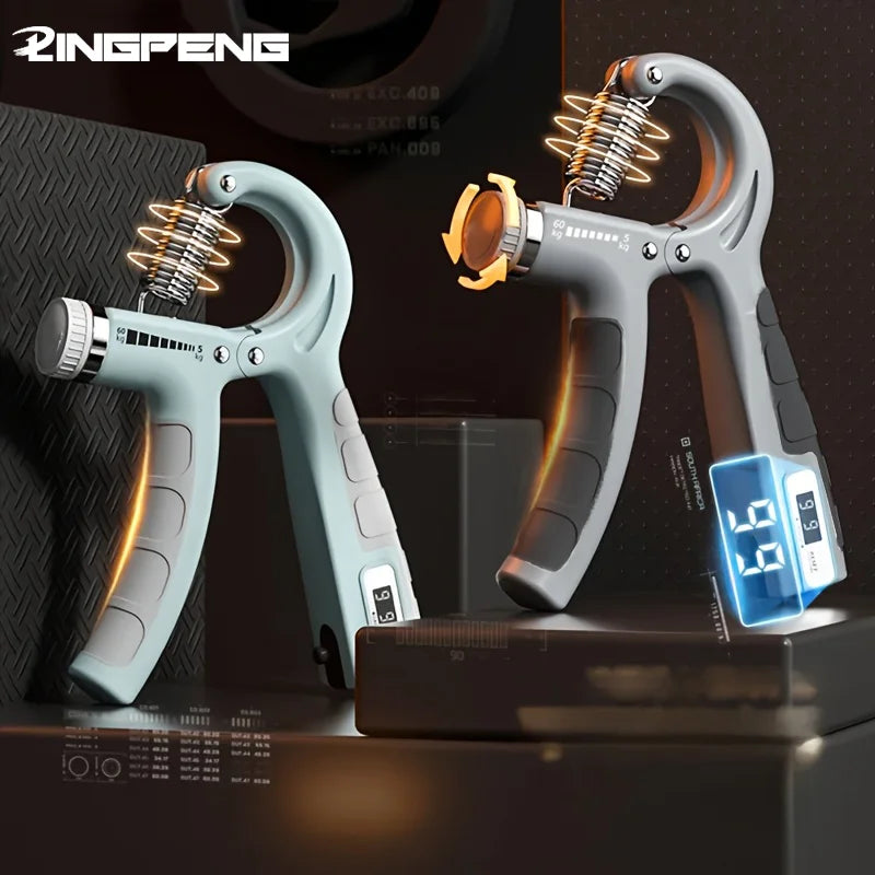 Adjustable Hand Grip Strengthener - 5-60Kg with Counter for Wrist, Forearm & Hand Muscle Building