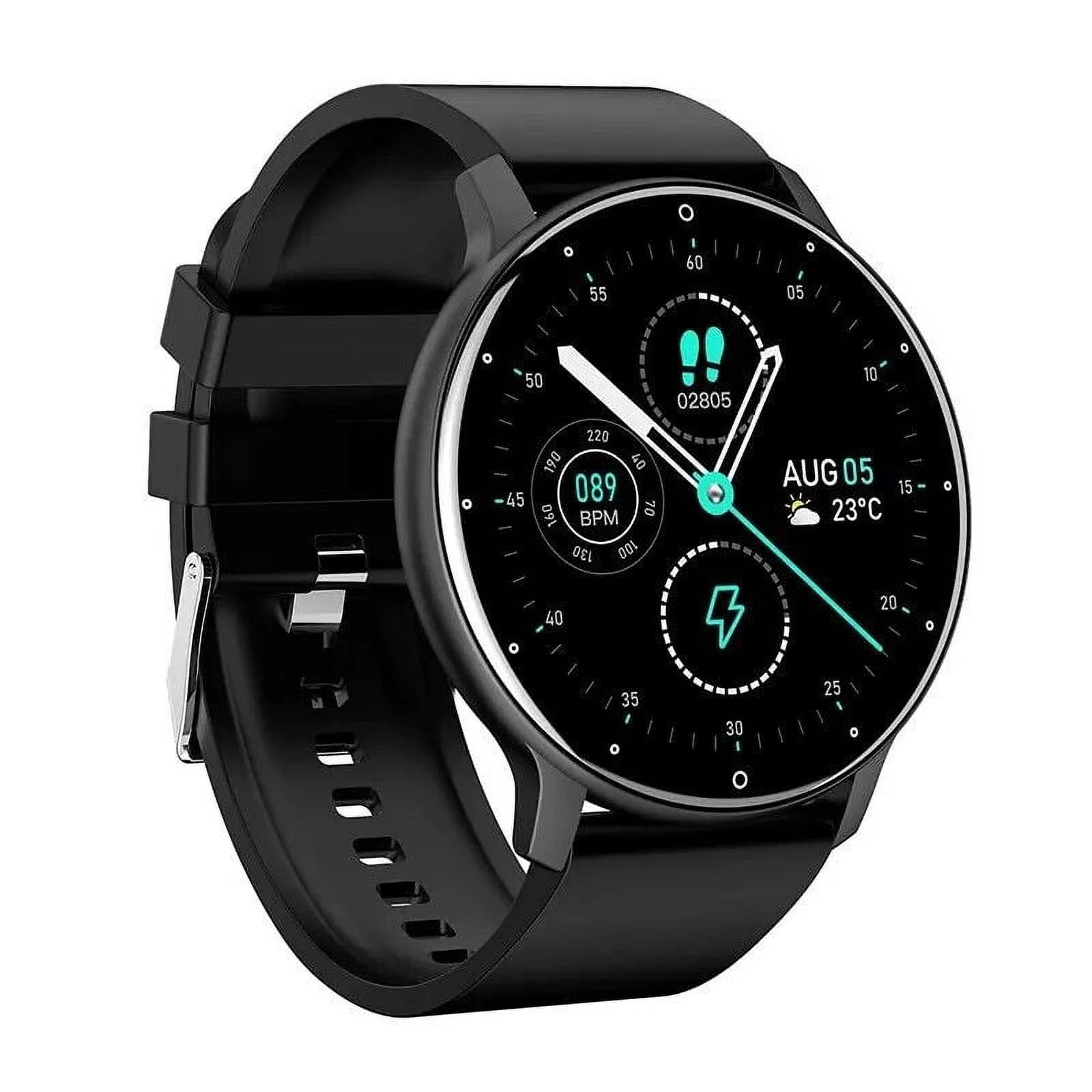 Samsung Galaxy A51 5G Smart Watch - Waterproof Fitness Tracker for Men & Women with HD Touch Screen, Sleep & Heart Rate Monitor - Black