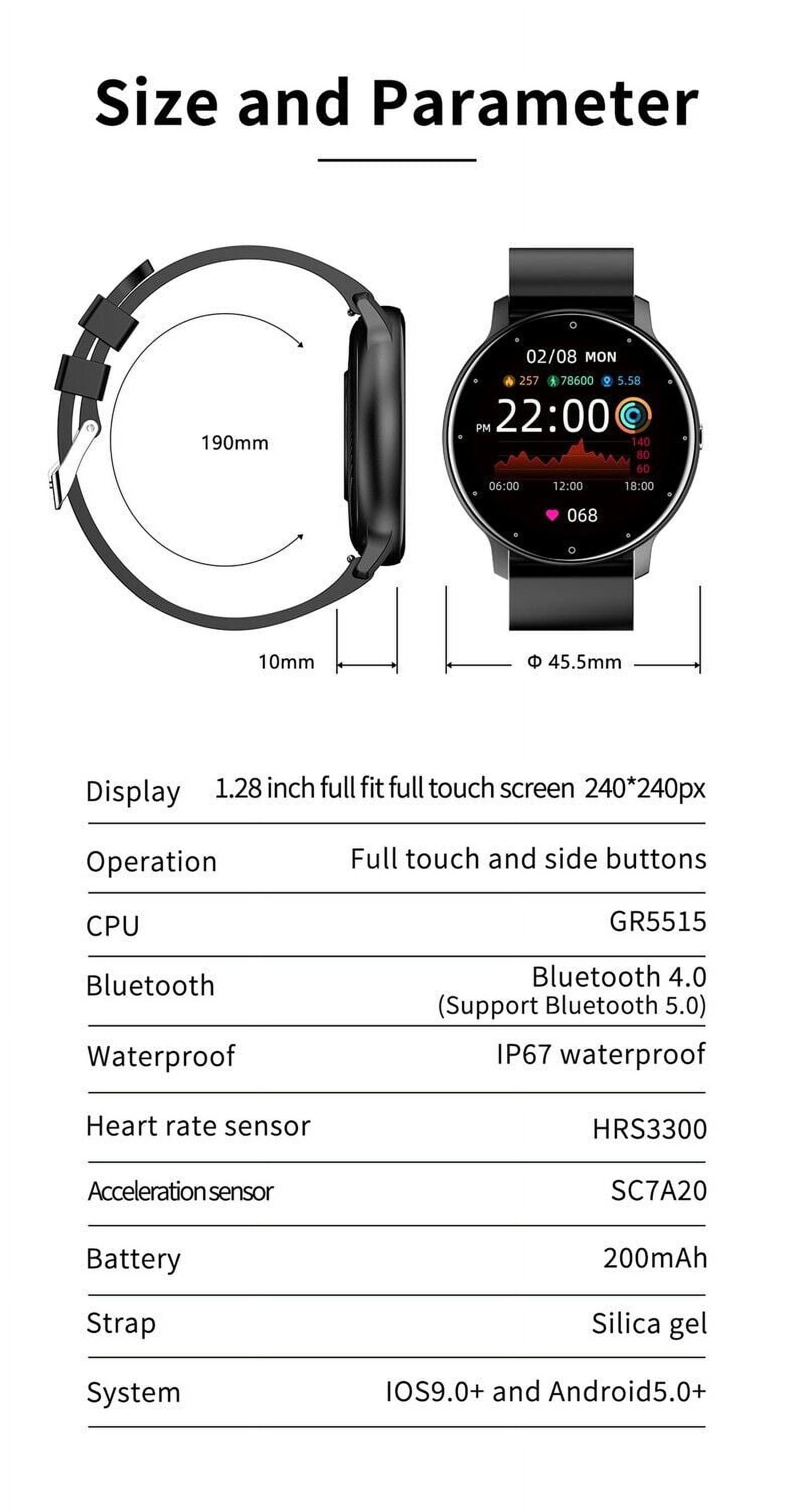 Samsung Galaxy A51 5G Smart Watch - Waterproof Fitness Tracker for Men & Women with HD Touch Screen, Sleep & Heart Rate Monitor - Black