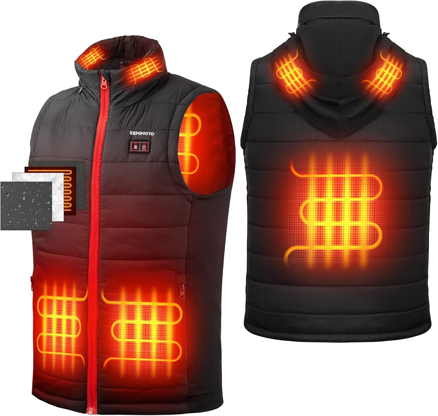 Stylish Women's Heated Black Vest - Warm Up with Battery Pack, Size M