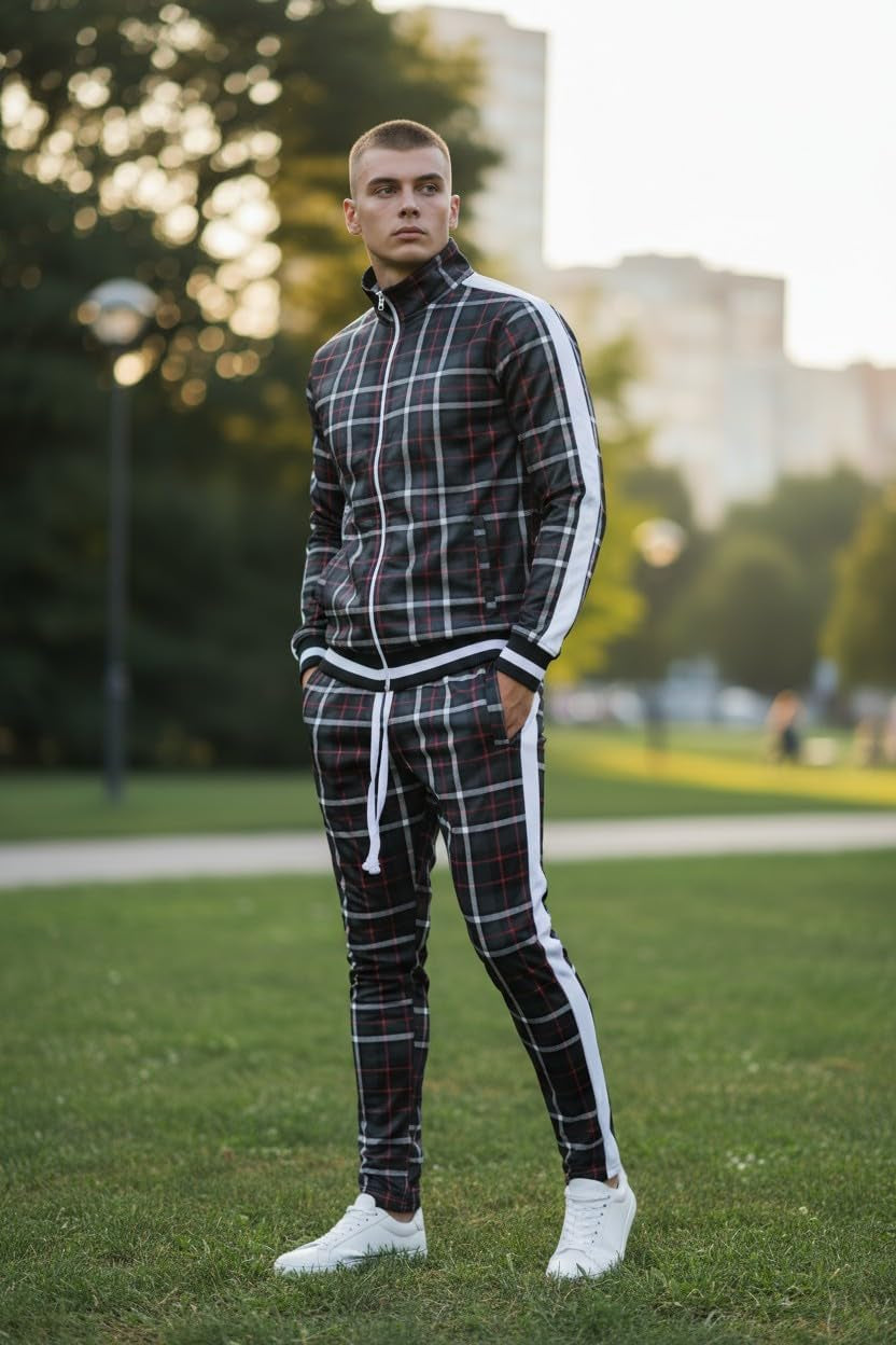 Men's Urban Hip Hop Premium Slim Fit Track Jacket - Trendy Side Taping Sportswear for Streetwear Style