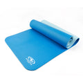 Two Tone 10mm NBR Foam Fitness Mat - 72"x24" with Carry Strap - Blue