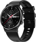 Stylish Men's Smart Watch - Waterproof Fitness Tracker with Heart Rate Monitor, Long Battery Life & Message Alerts - Compatible with Android & iOS (Black)