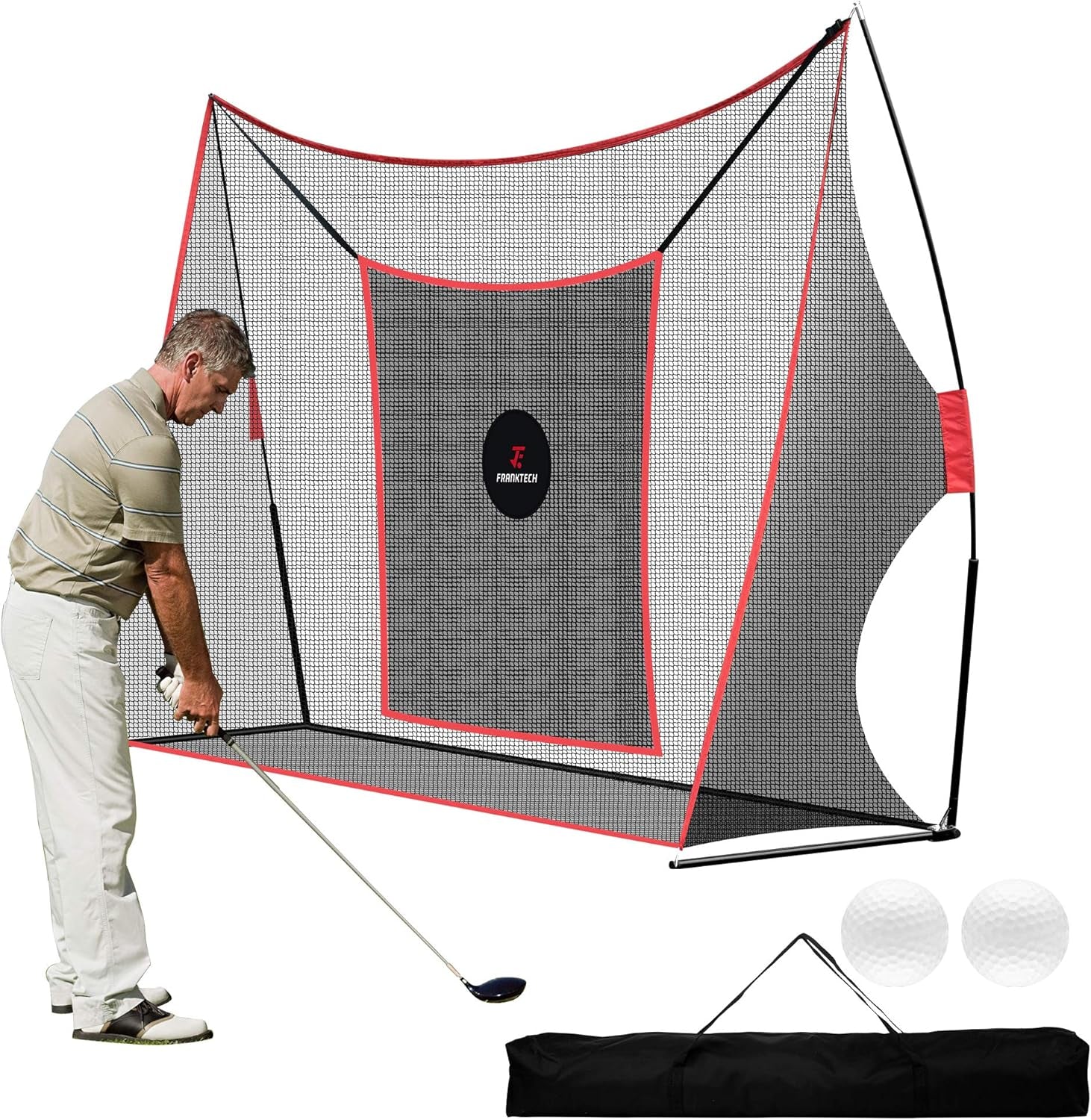 Ultimate Heavy Duty Golf Practice Net with Chipping Target - Perfect for Indoor & Outdoor Use, Includes Carry Bag & Golf Balls