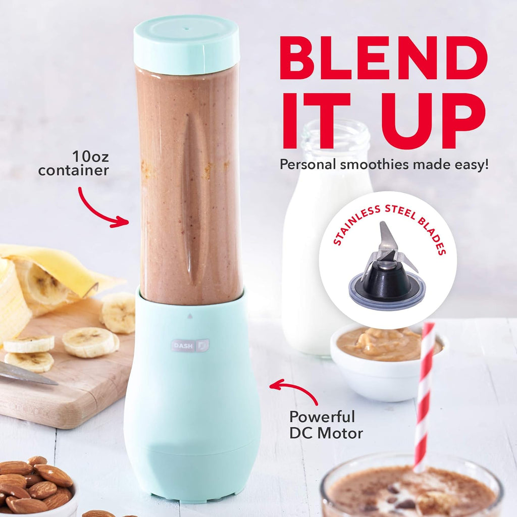 Mighty Mini 10 Oz Portable Blender with Travel Lid - Aqua Color