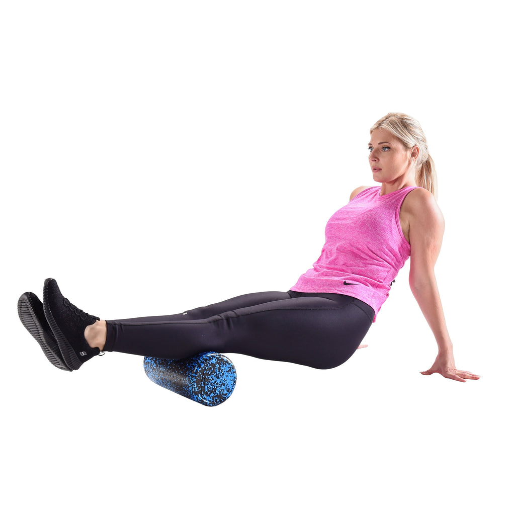 Premium High Density Foam Roller - 13" Length - Dual Color Blue/Black for Ultimate Muscle Relief and Recovery