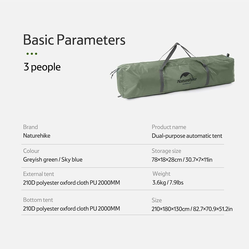 Effortless Instant Pop-Up Tent for 3-4 People - Perfect for Camping and Hiking Adventures!