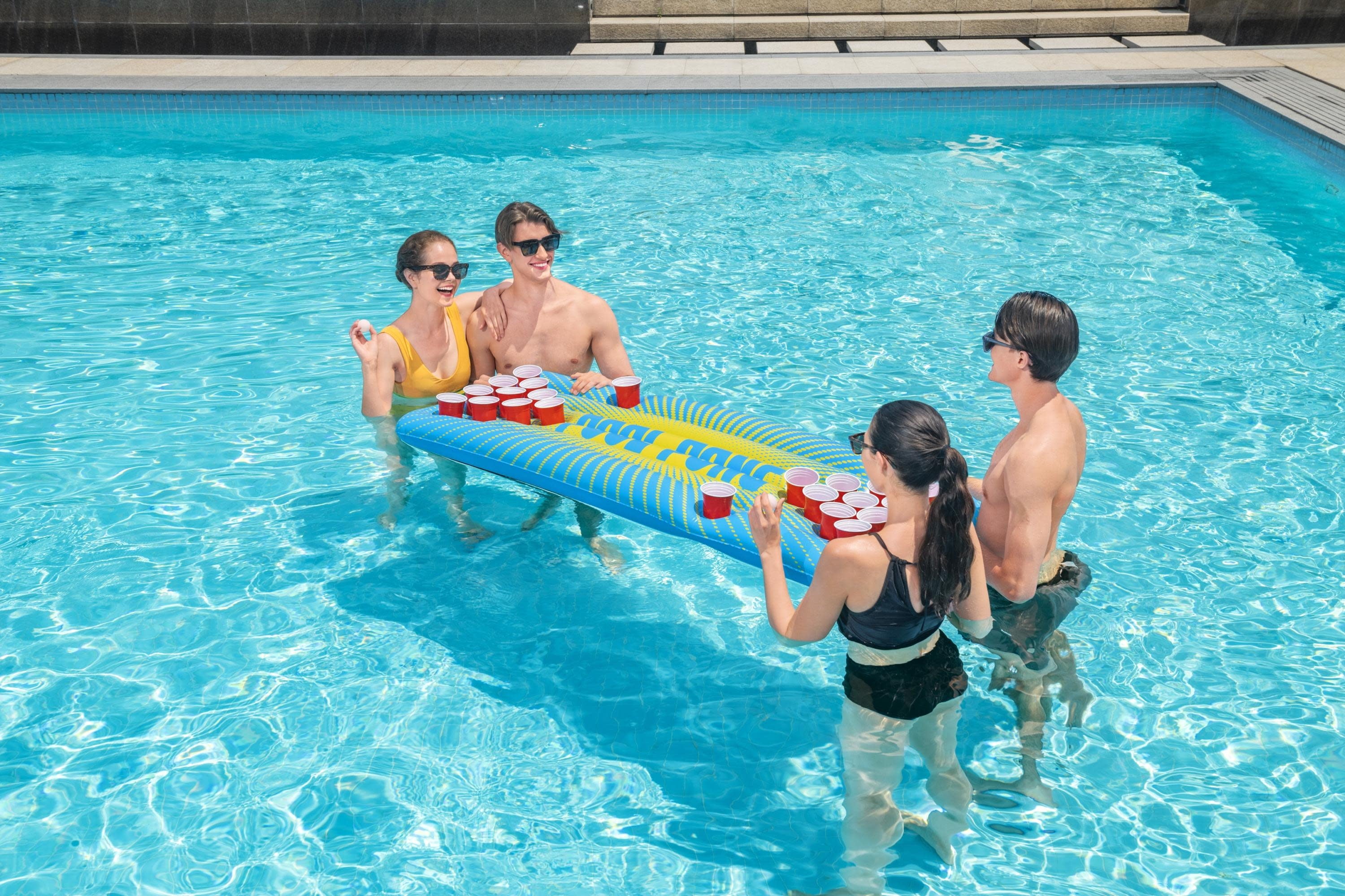 Inflatable 71" x 30" Multicolor Adult Beer Pong Pool Game