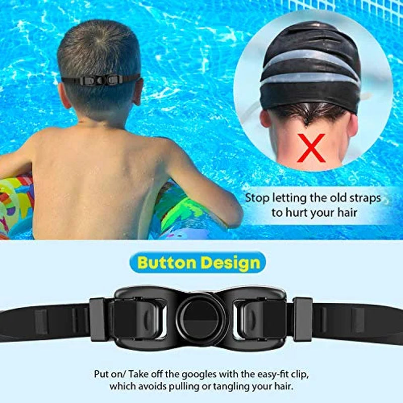 Premium Kids Swim Goggles - Anti-Fog, Leak-Proof Design for Clear Vision - Stylish Black for Young Swimmers