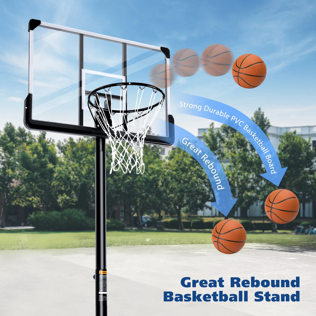 Adjustable 44" Portable Basketball Hoop - Perfect for Indoor & Outdoor Family Fun! Large Backboard & Stable Base for All Ages