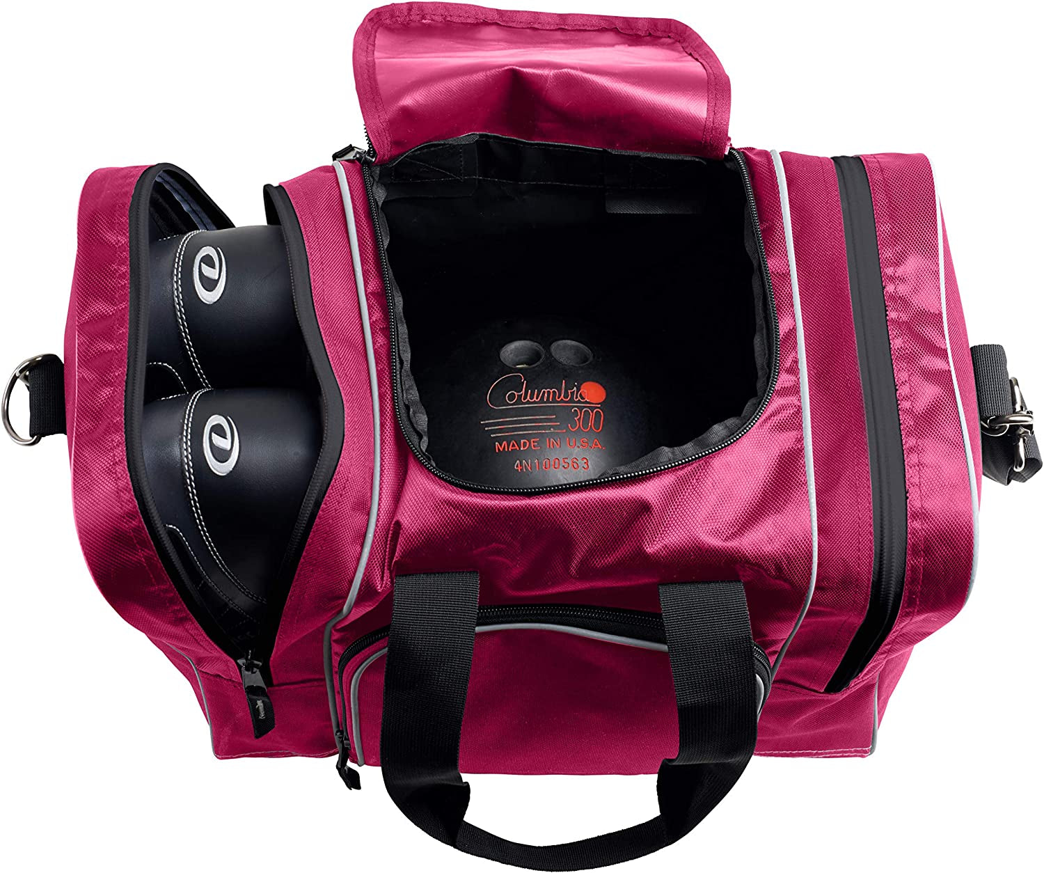 Premium Single Ball Bowling Tote Bag with Padded Holder - Fits Men's Size 14 Shoes!